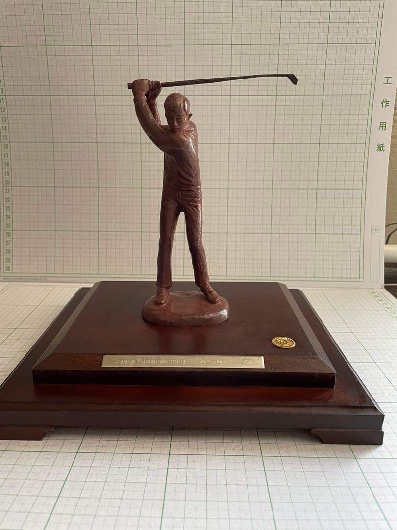 ブロンズ　ゴルフトロフィー　ガラスケース