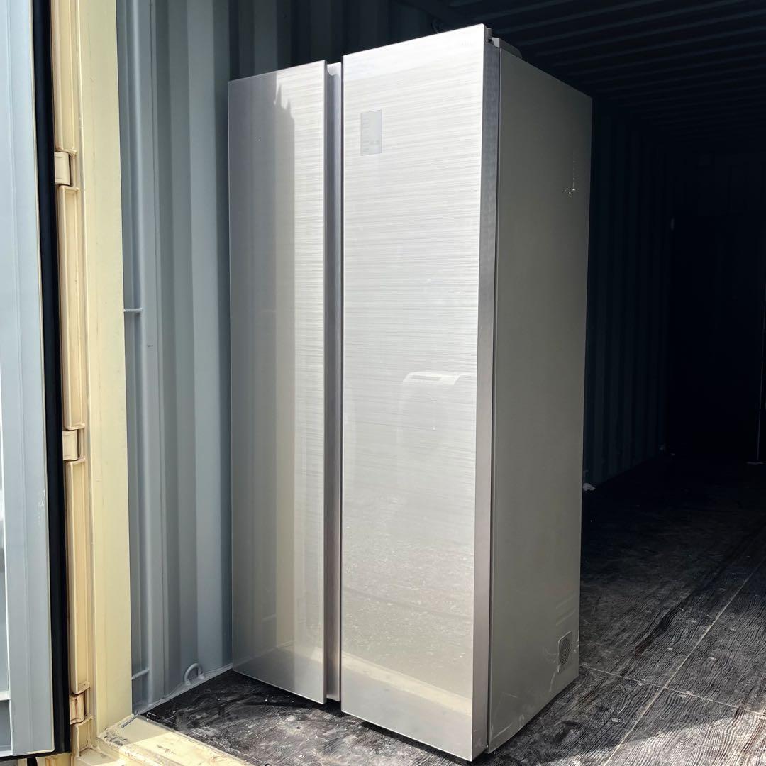 145取付無料！AQUAスタイリッシュシルバーパノラマオープン475L大型冷蔵庫