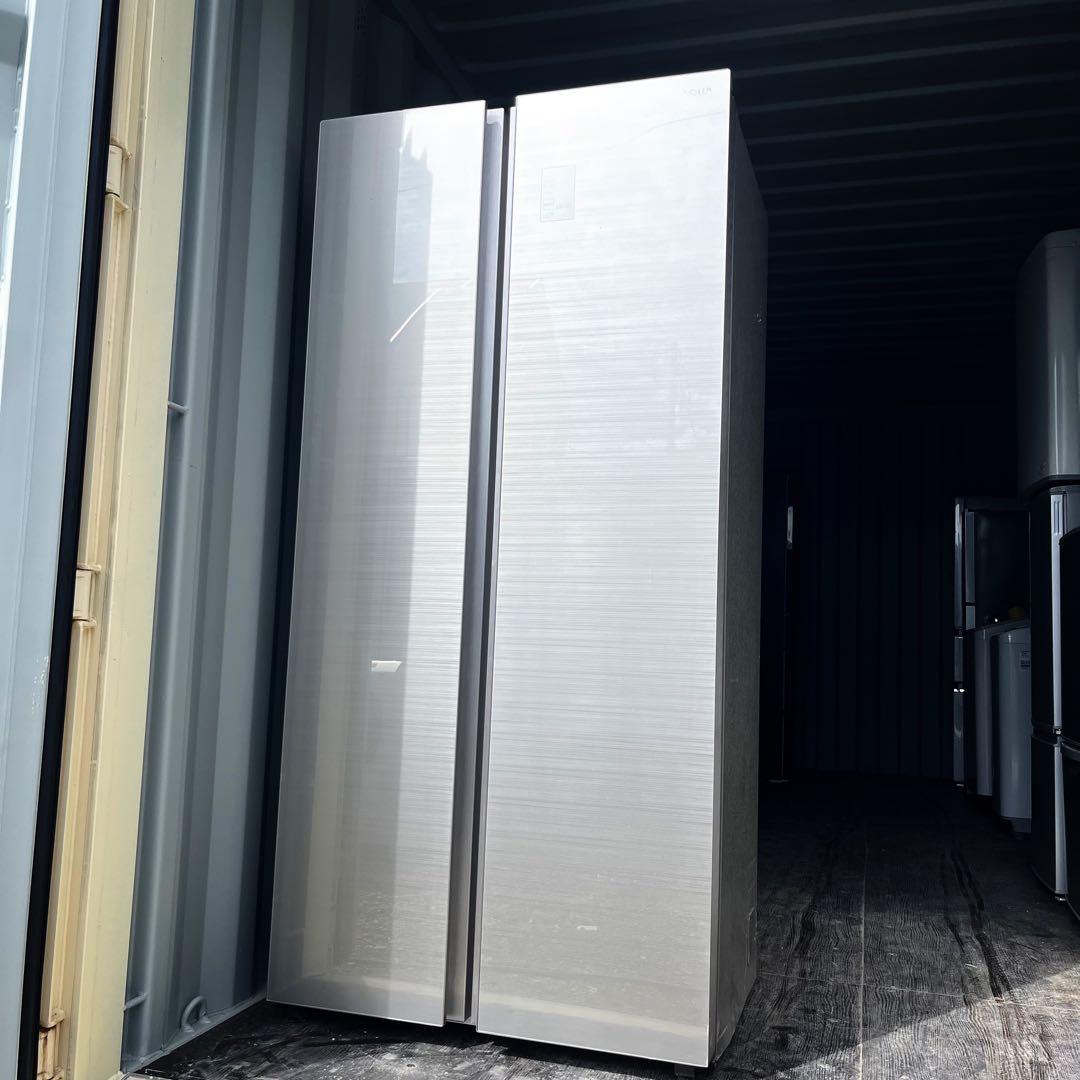 145取付無料！AQUAスタイリッシュシルバーパノラマオープン475L大型冷蔵庫