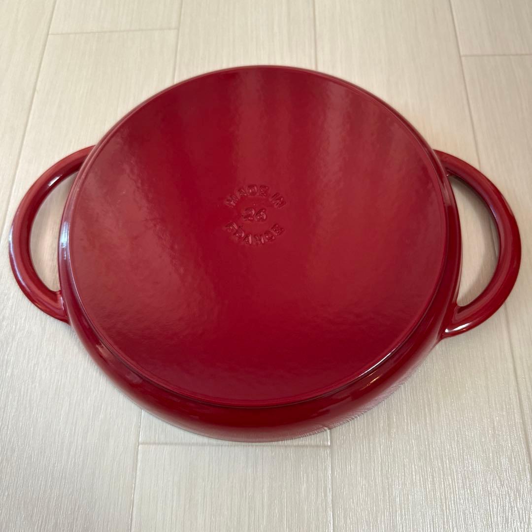 ストウブ ピュアグリル スチーム&グリル チェリー 26cm ガラス蓋付き