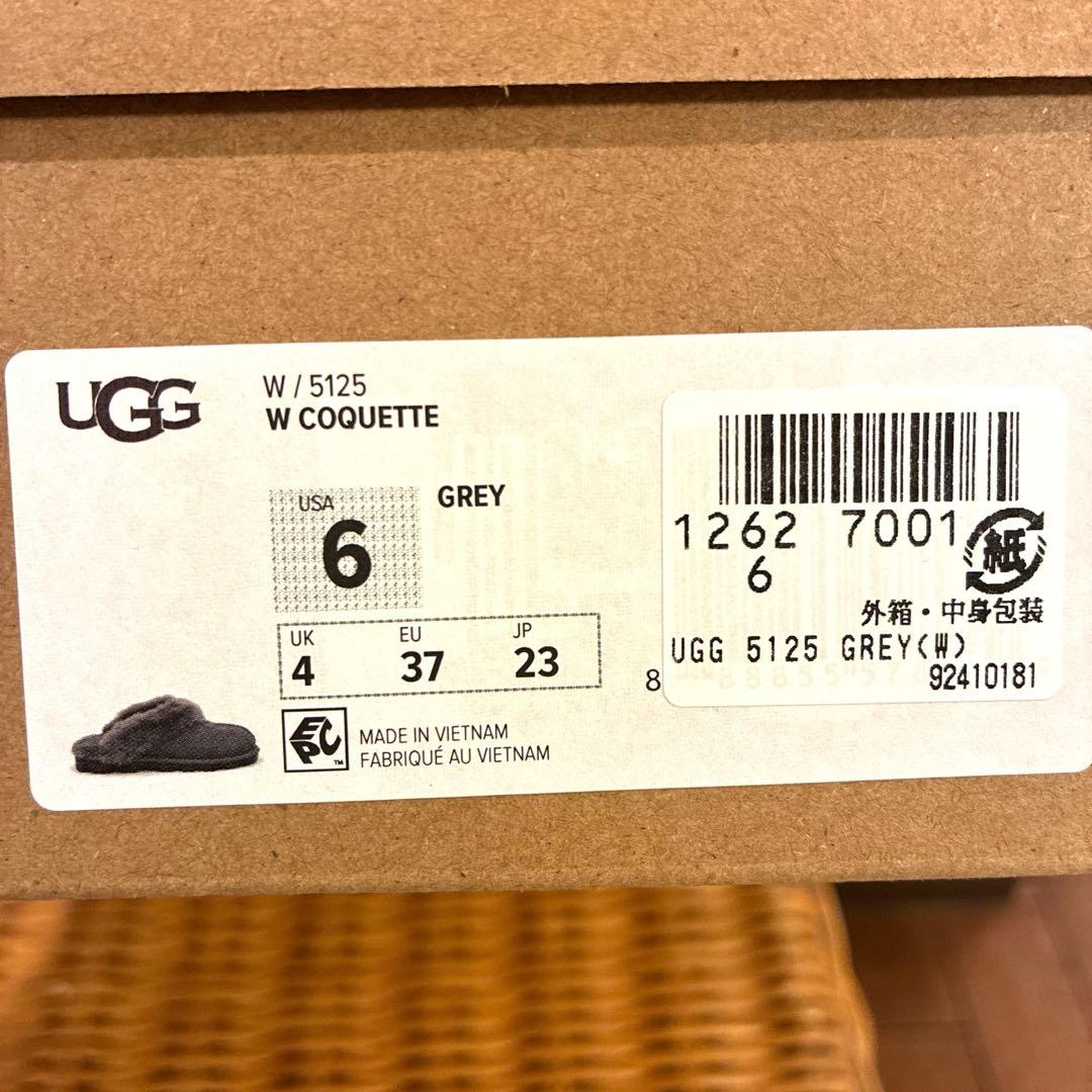 【美品】UGG ムートンサンダル　コケット　 グレー23cm