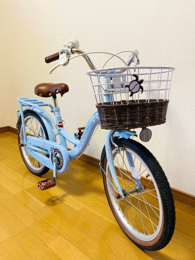 【引き取り限定】子供用自転車　マハロキッズ　18型　水色　駒あり