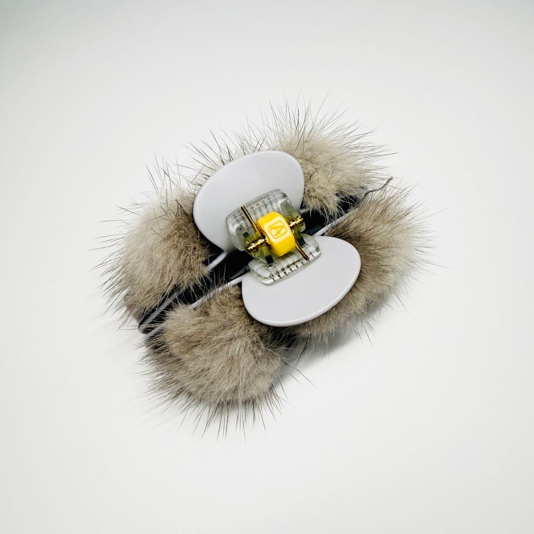 美品♪ Alexandre de paris ミンクファー ヘアクリップ.