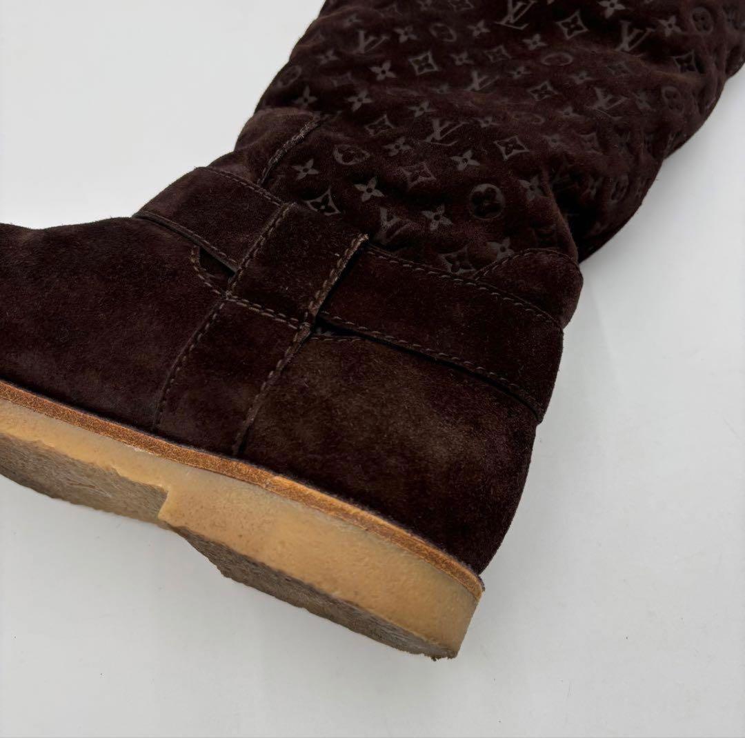 ルイヴィトン モノグラム スエード ムートンブーツ 36 ブラウン