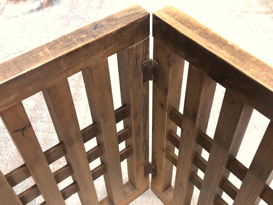 【 帳場格子 】　江戸末～昭和初期　開176×45ｃｍ　養生袋付き