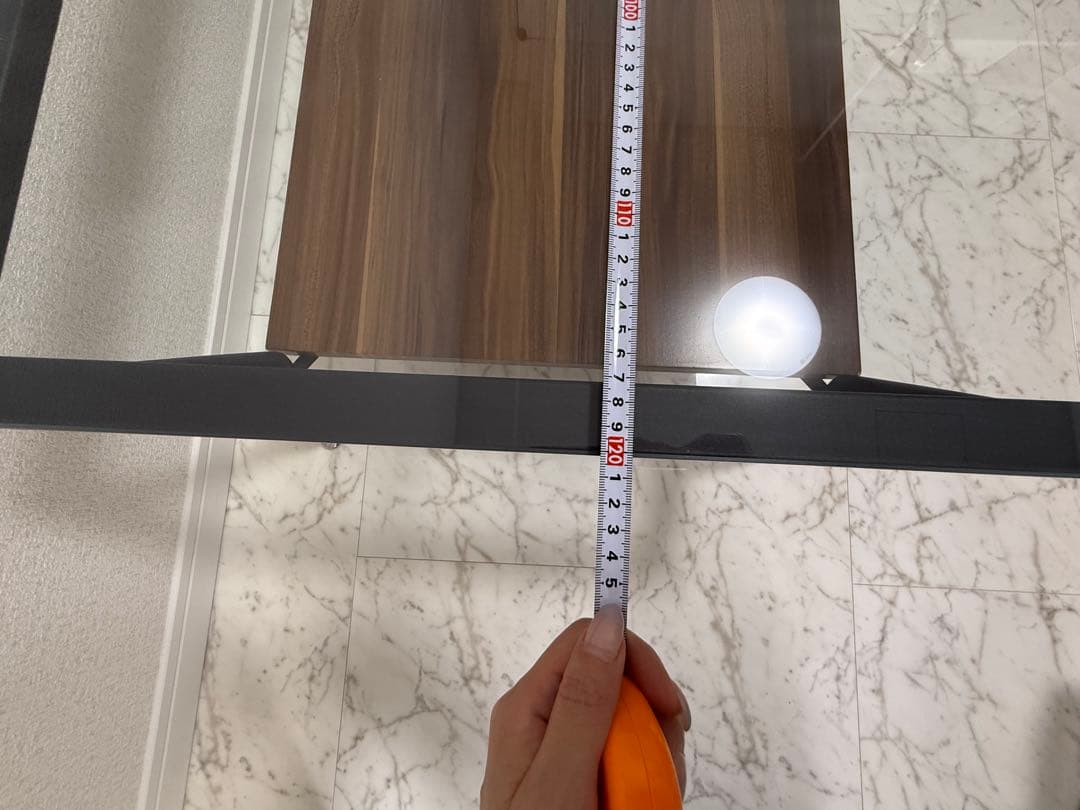 モダン ガラス 木製 リビングテーブル 幅120cm