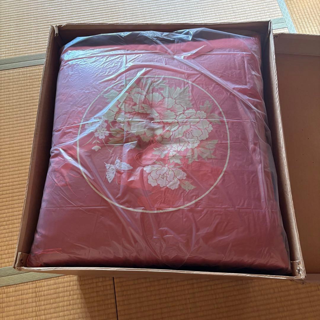 1117【その他】座布団 牡丹 蝶 銘仙判 5点セット ピンク②