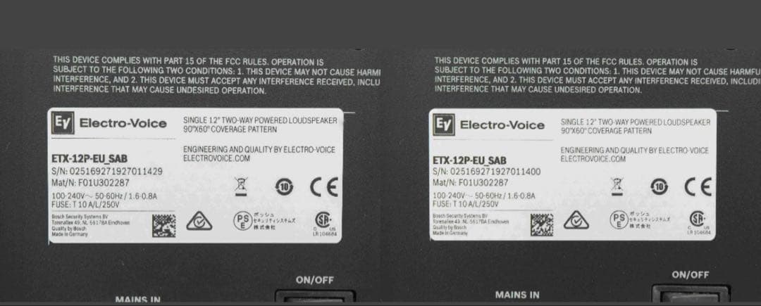 Electro-Voice ETX-12P (3) パワードスピーカー　1個
