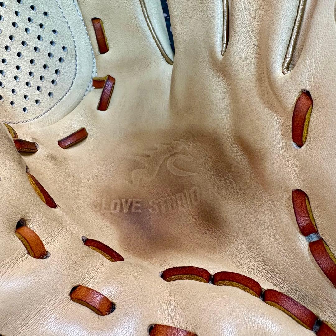 RYUリュウ 軟式硬式兼用 グローブ クリーム 内野用 内野手用 ゴールドヘリ革