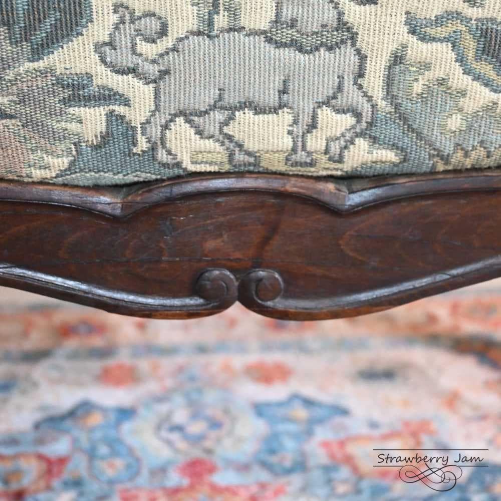 L3710-3-1 フランスアンティーク ソファ 布張りチェア 1人掛けソファ