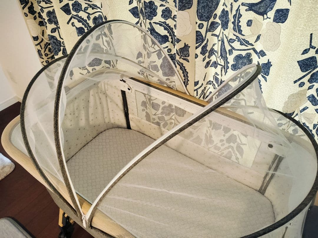 HZDMJ ベビーベッド 折りたたみ グレー 持ち運び可能