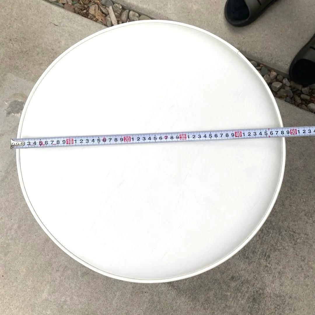 ホワイト　オーバル　オットマン　合皮　店舗　展示場　おしゃれ　モダン