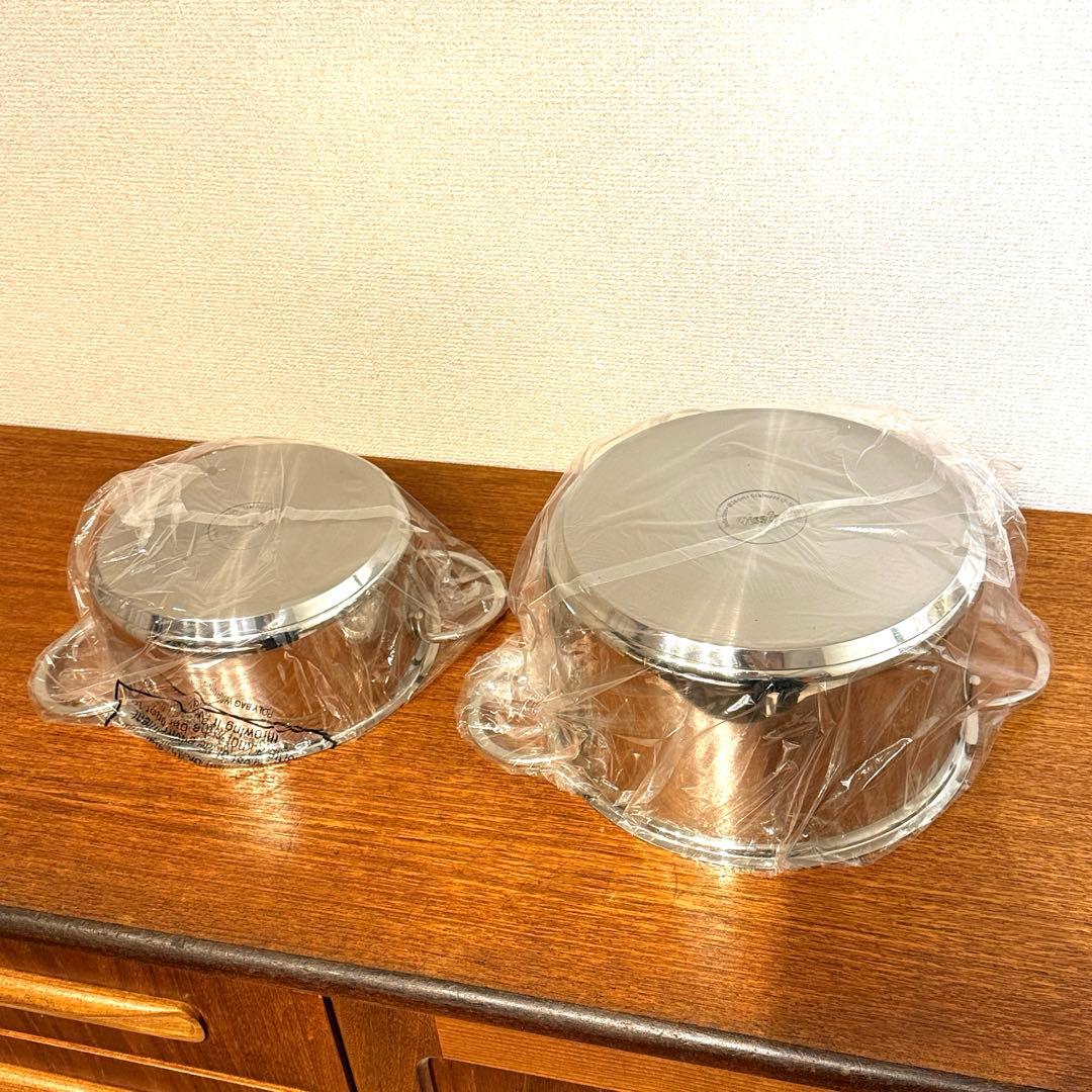 【新品未使用】フィスラー Fissler ステンレス鍋2個セット