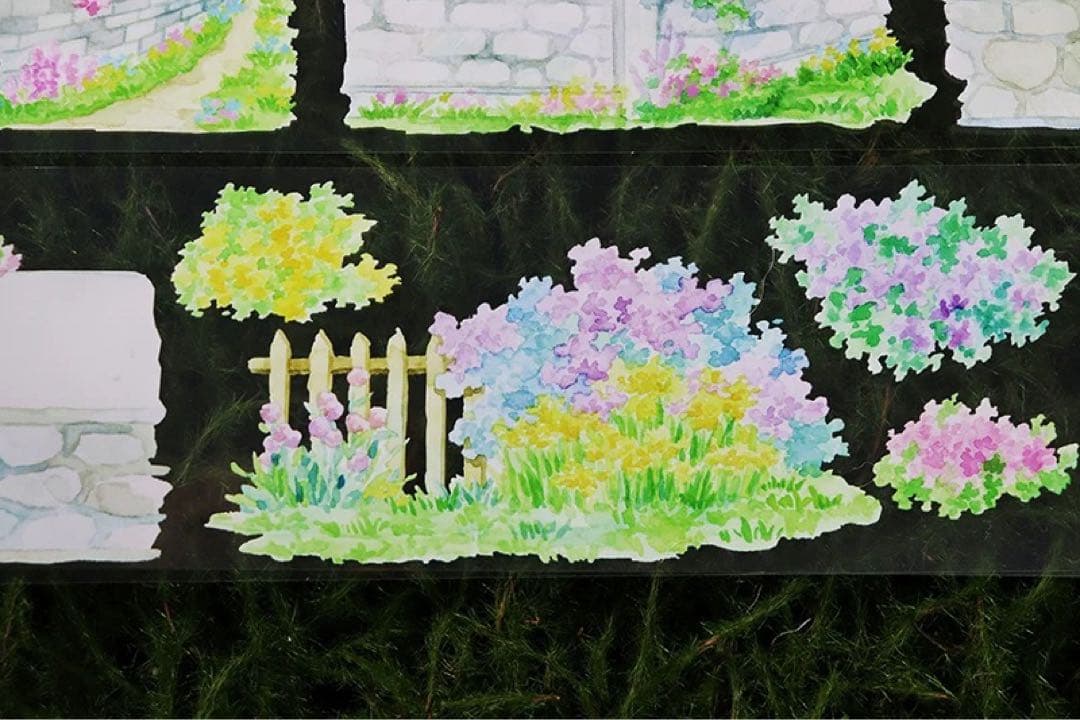 海外マスキングテープ巻売り 花壇 フラワー 風景マスキングテープ 806