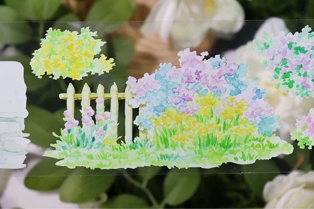 海外マスキングテープ巻売り 花壇 フラワー 風景マスキングテープ 806