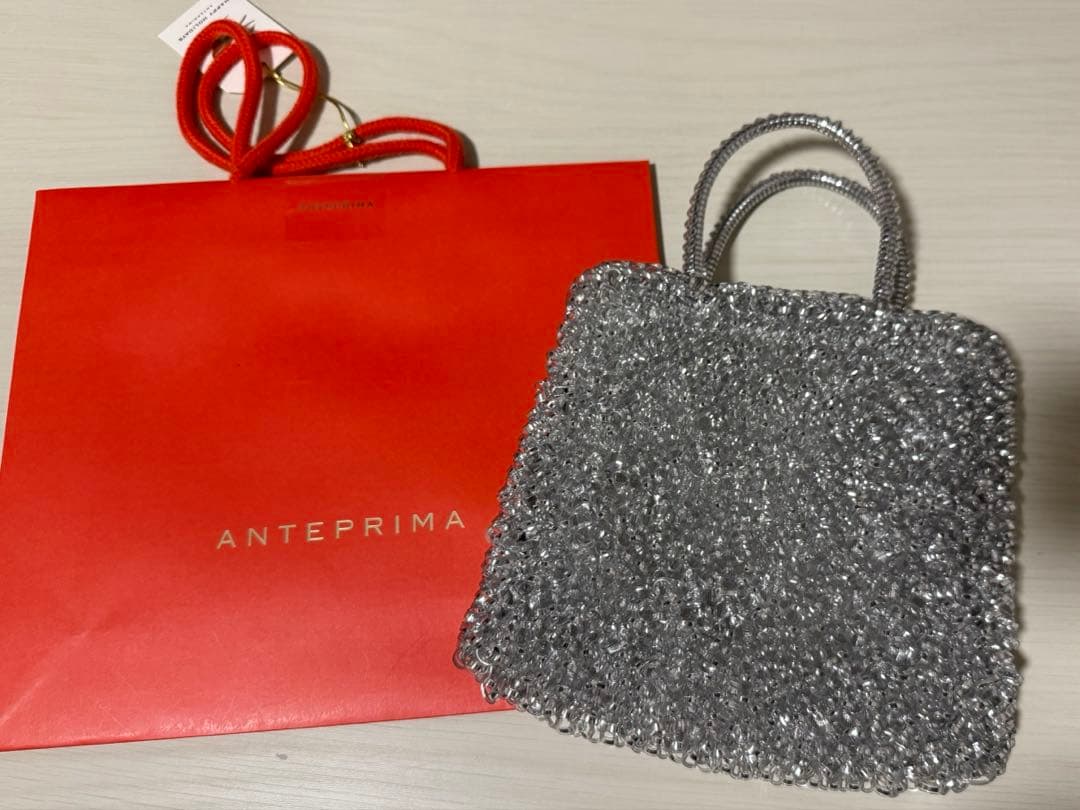 アンテプリマ ANTEPRIMA ペルラグリッター ワイヤーバッグ シルバー