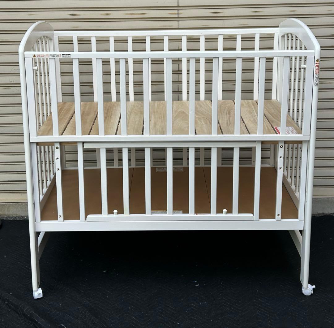 【引取・配達】　カトージ　ハイポジションベビーベッド アーチ（白）尼崎・大阪　A