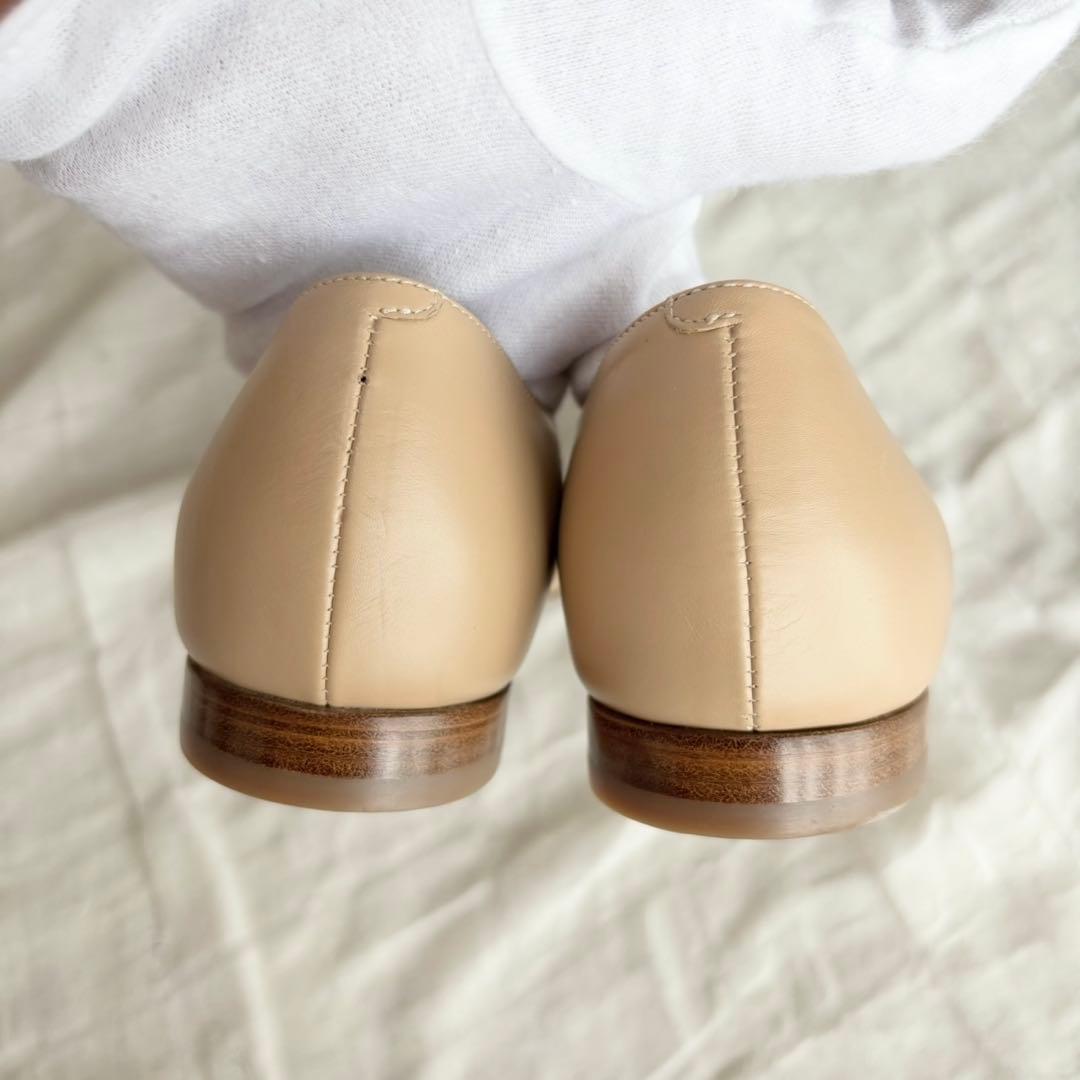 【美品】 ペリーコ フラットパンプス ローヒール バックル ポインテッドトゥ