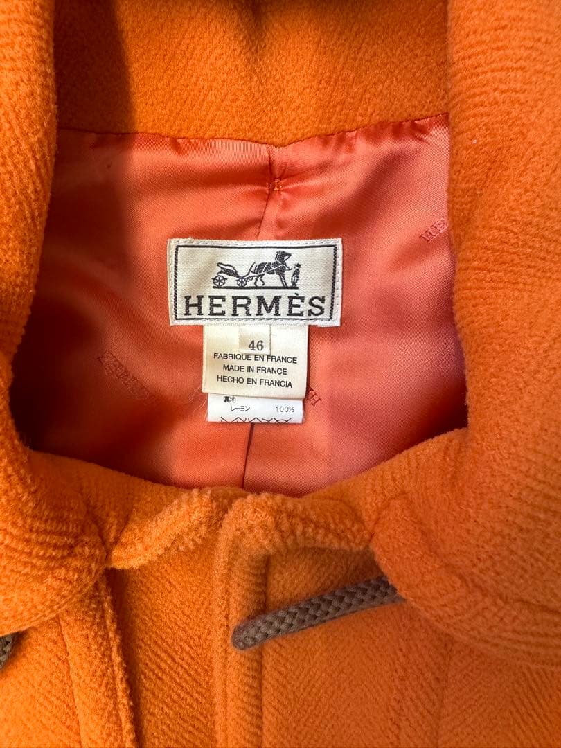 HERMES 藤原ヒロシ着用 ダッフルコート オレンジ　廃盤　レアな46