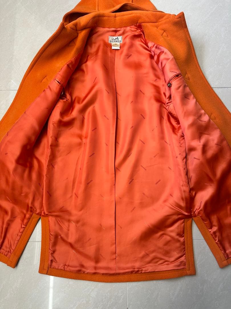 HERMES 藤原ヒロシ着用 ダッフルコート オレンジ　廃盤　レアな46