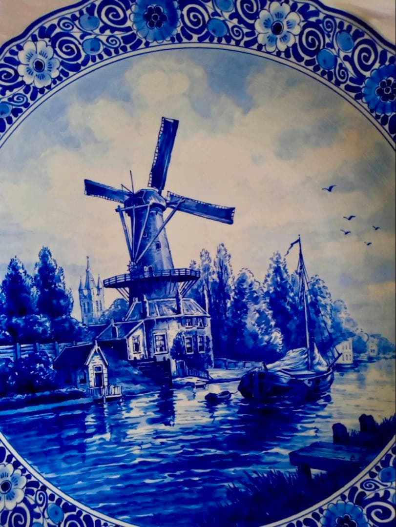 ロイヤルデルフト オランダ　大皿　プレート　美術品　皿　約42㎝