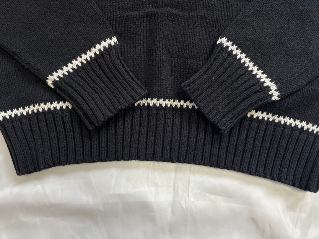 ポロ　ラルフローレン　ノルディックセーター　ショール　ブラック　Lサイズ