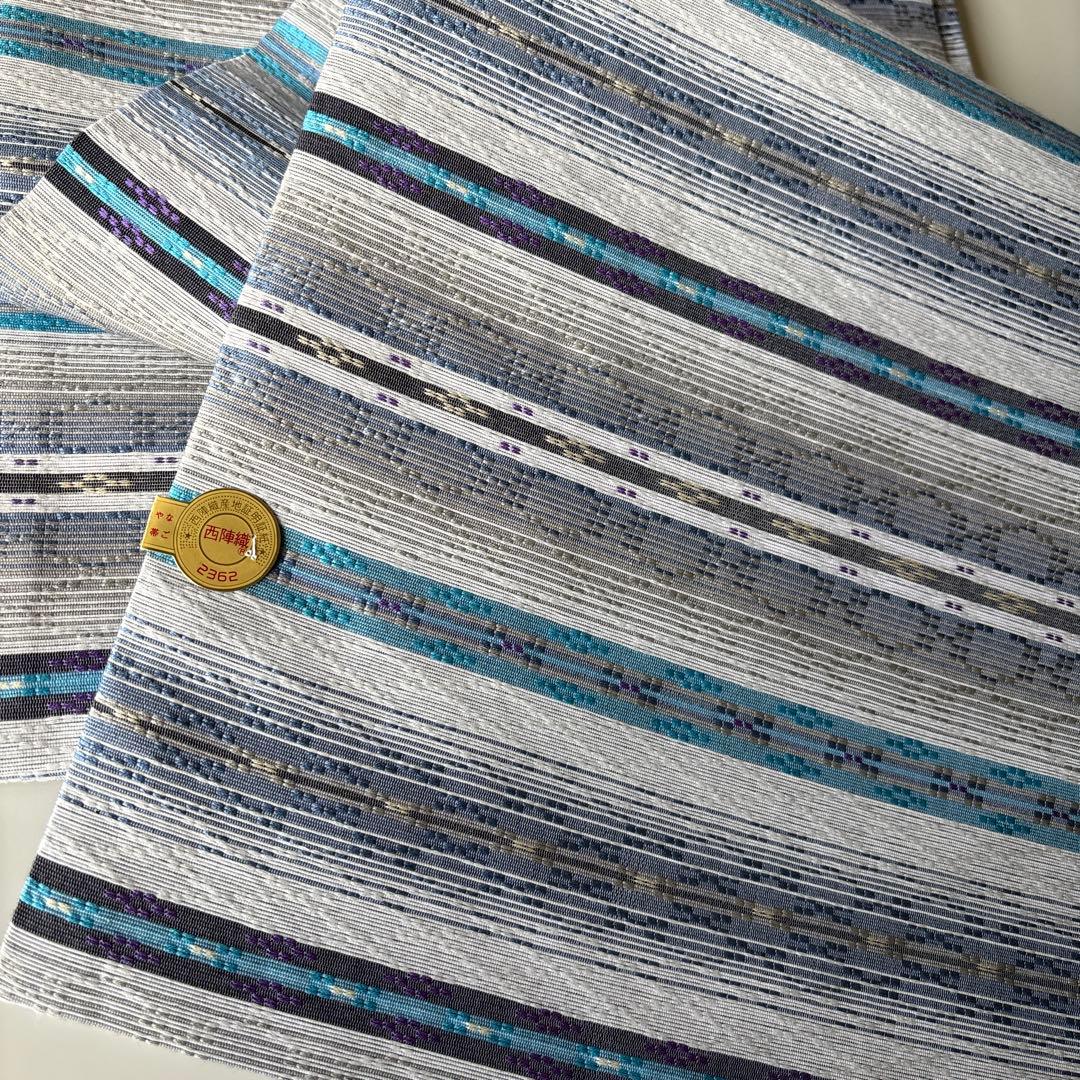 OB82京都西陣織　九寸名古屋帯花織 全通　新品　お仕立て上がり