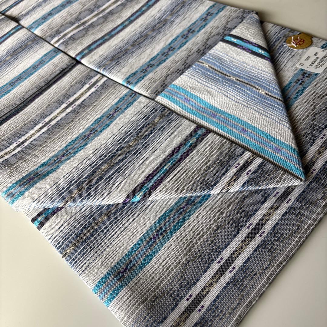 OB82京都西陣織　九寸名古屋帯花織 全通　新品　お仕立て上がり