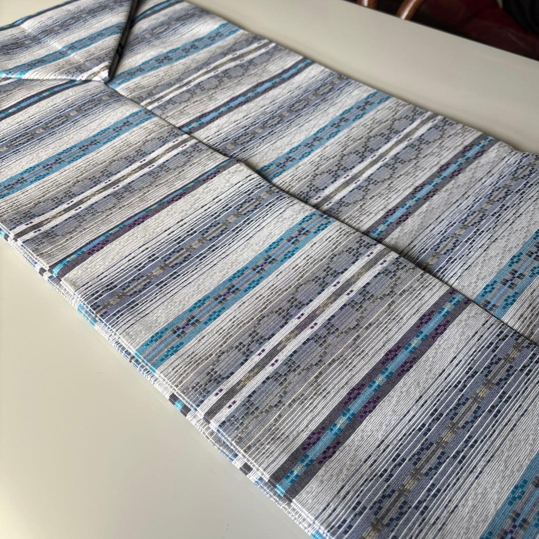 OB82京都西陣織　九寸名古屋帯花織 全通　新品　お仕立て上がり