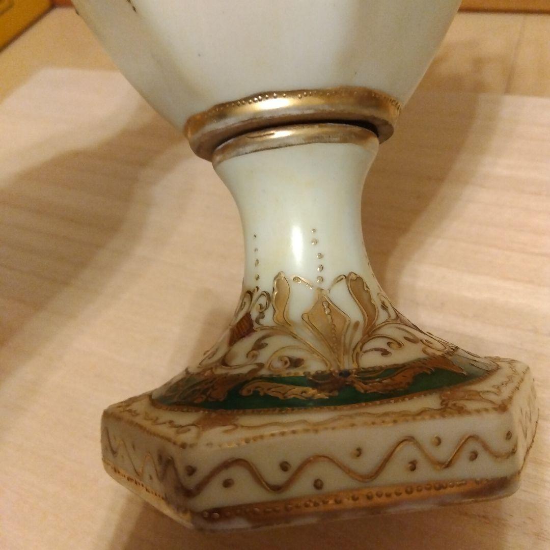 kinjo china 　飾り壺　オブジェ　花柄　アンティーク 　壺