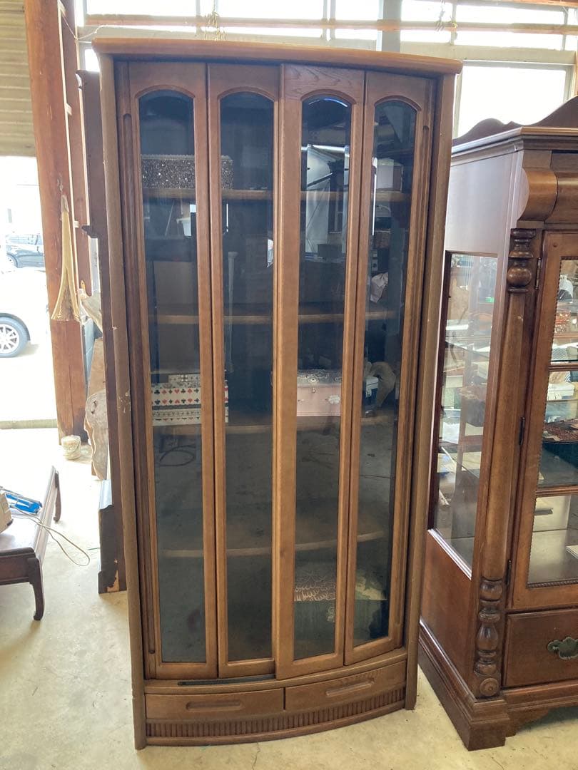 浜本工芸　書棚　NO.1900書棚D スライド扉　引出し2杯