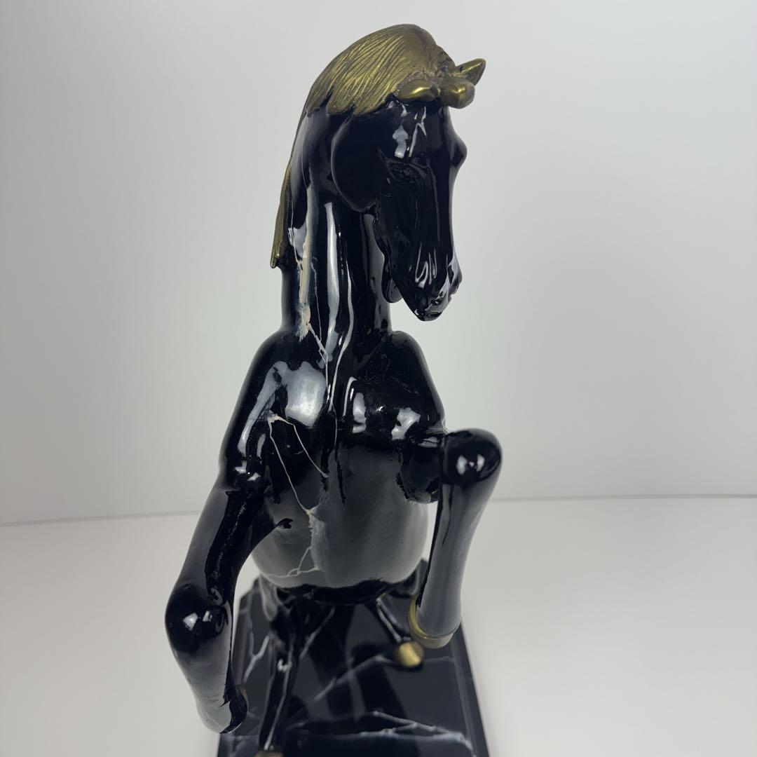 〚美品〛✦跳ね馬 陶器 大理石 フィギュリン 置物✦