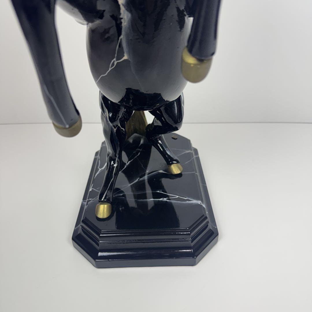 〚美品〛✦跳ね馬 陶器 大理石 フィギュリン 置物✦