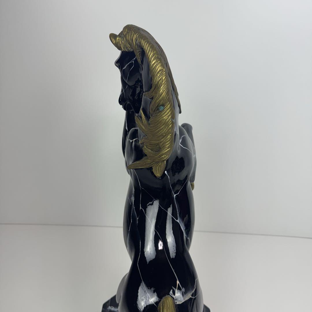 〚美品〛✦跳ね馬 陶器 大理石 フィギュリン 置物✦