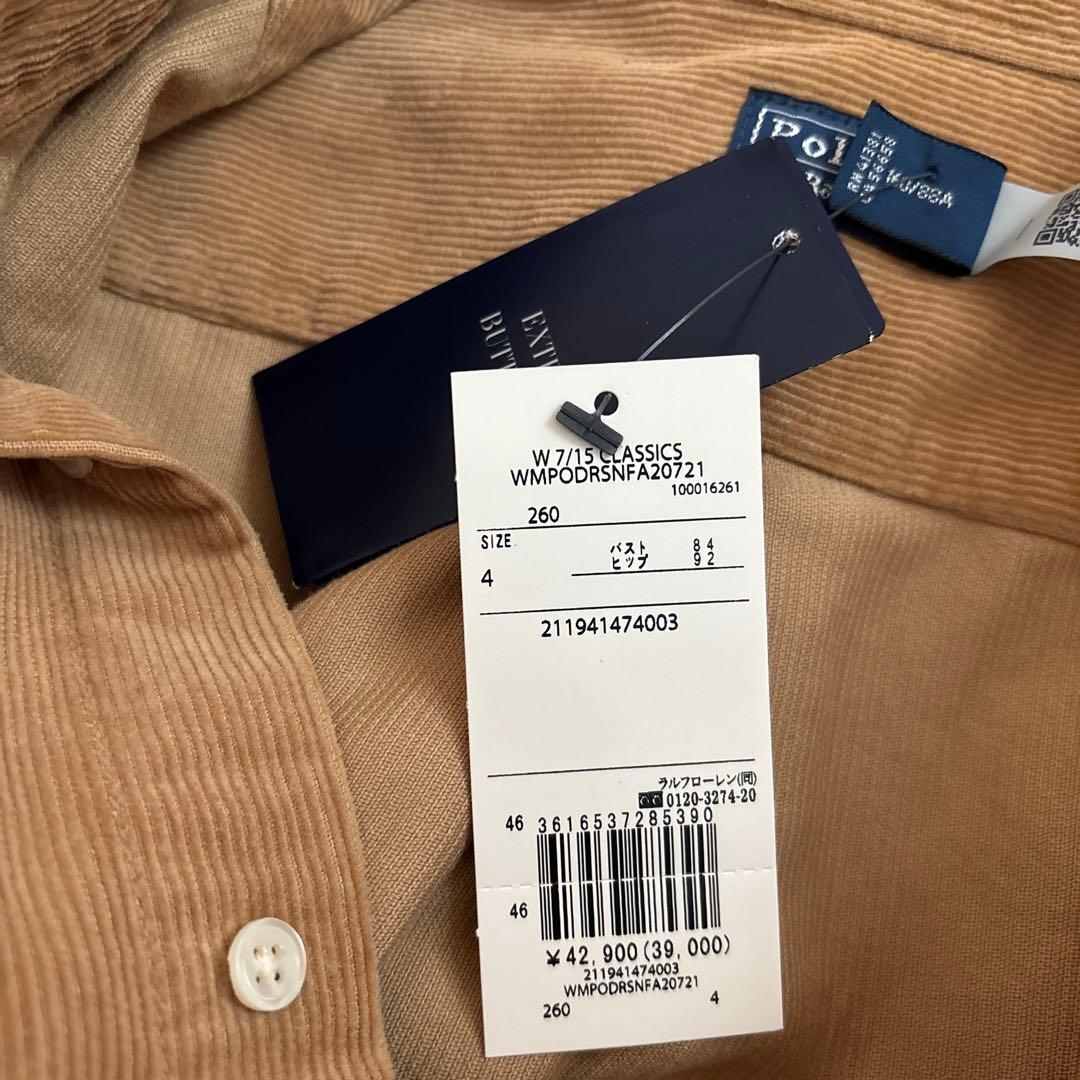 POLO RALPH LAUREN ベルテッド コーデュロイ シャツドレス