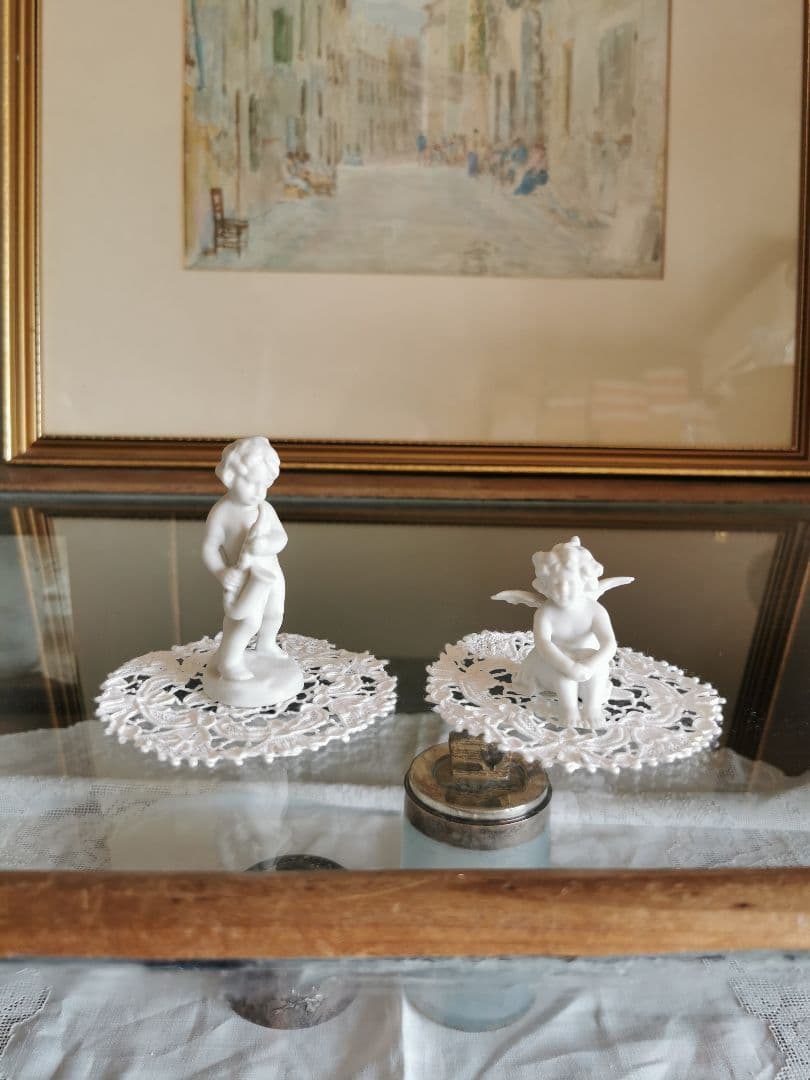 アンティーク ポワンドヴェニス カーネーション＆フラワープチドイリー ２枚セット