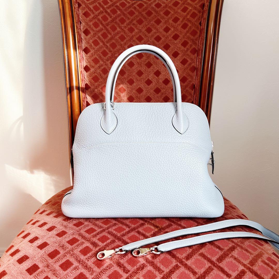 美品　HERMÈS エルメス　 ボリード31 ブルーラン　ブルーリン　クレマンス
