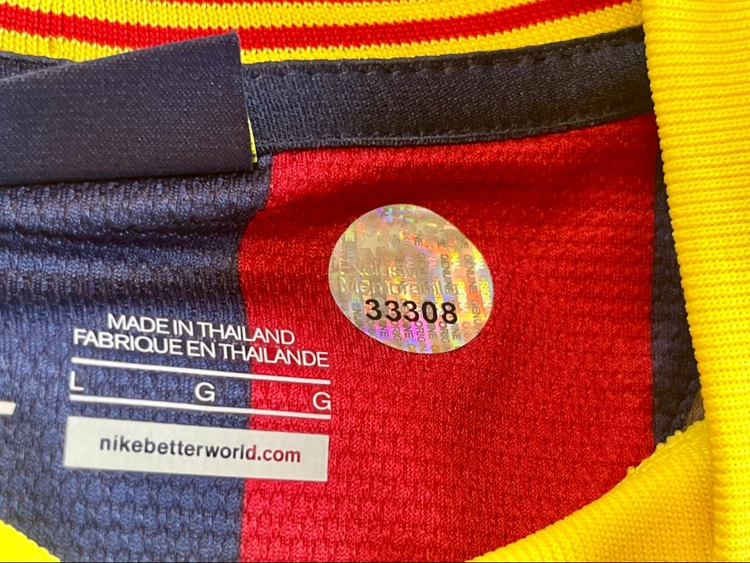 イニエスタ 直筆サイン バルセロナ ユニフォーム 証明書付き オーセンティック