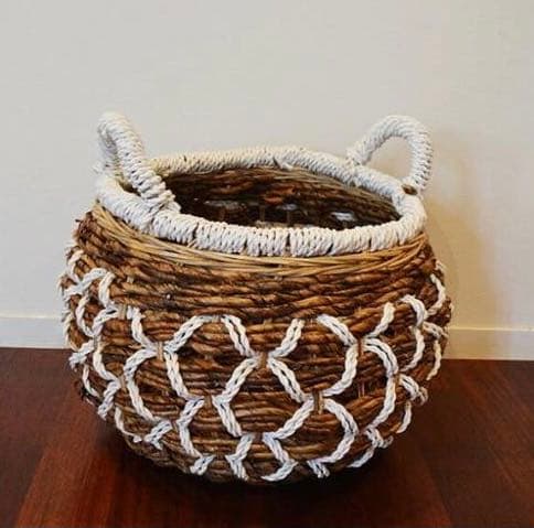 アジアン バリ島 バナナリーフ 特大 バスケット 籠 収納 家具 ランドリー