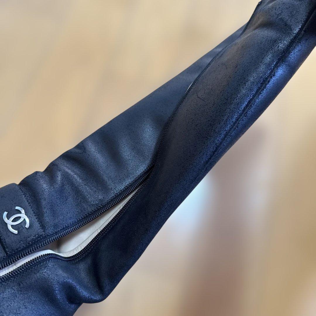 CHANEL シャネル　ヌバック　レザー　ココマーク　ロングブーツ　36