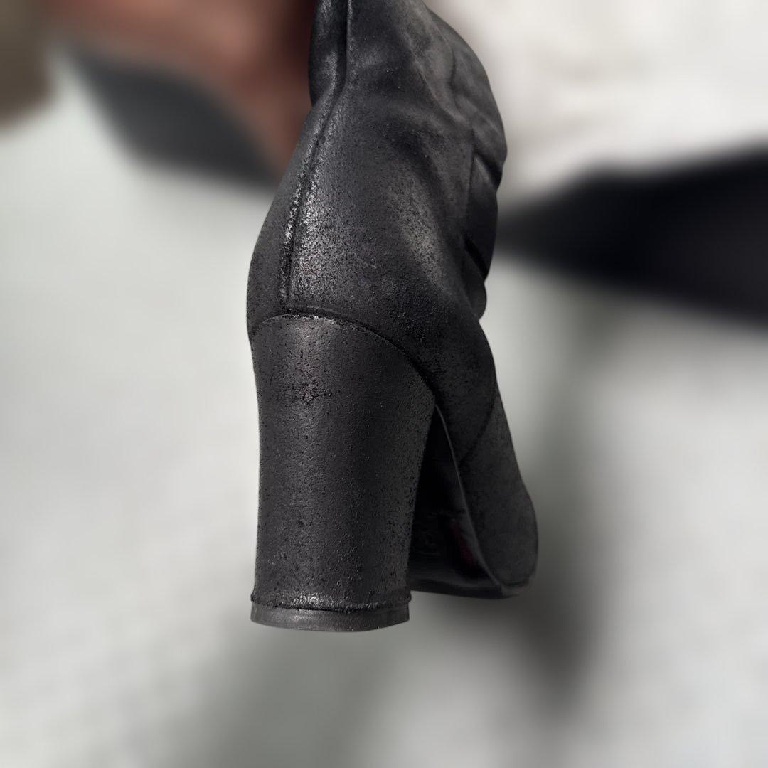 CHANEL シャネル　ヌバック　レザー　ココマーク　ロングブーツ　36