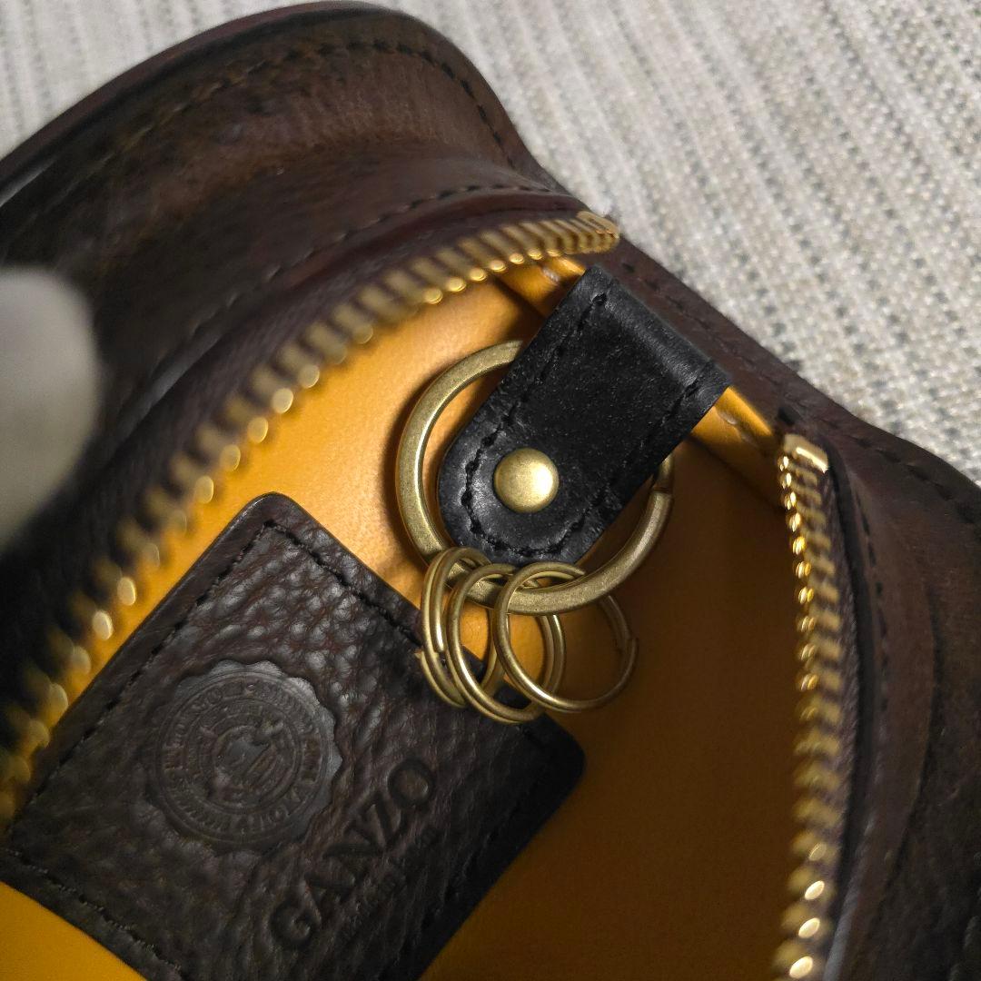 未使用　希少　ガンゾ　ganzo　ブライドルレザー　立体　キーケース