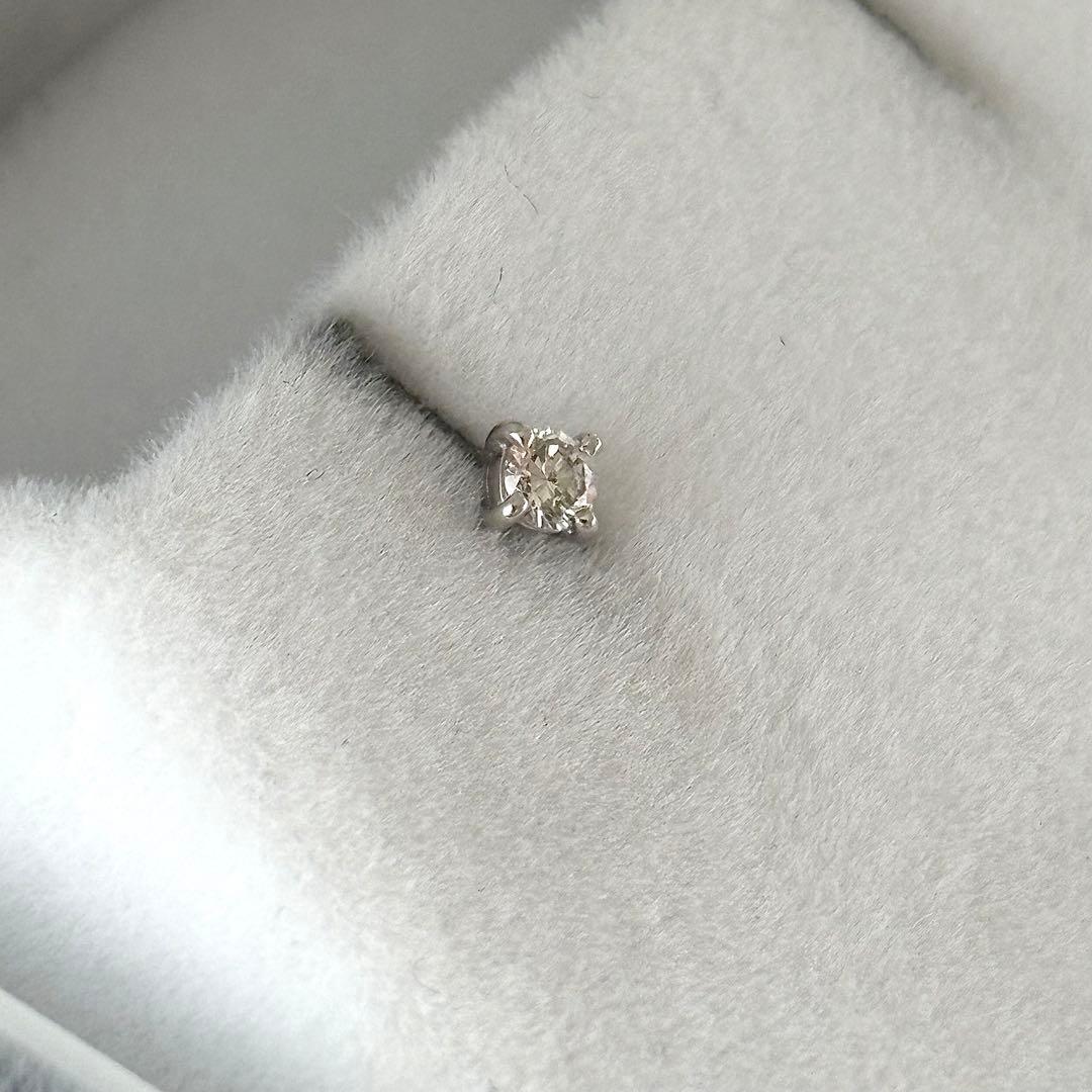 091【ポンテヴェキオ】Pt900 ダイヤモンド　0.05ct ピアス　片方