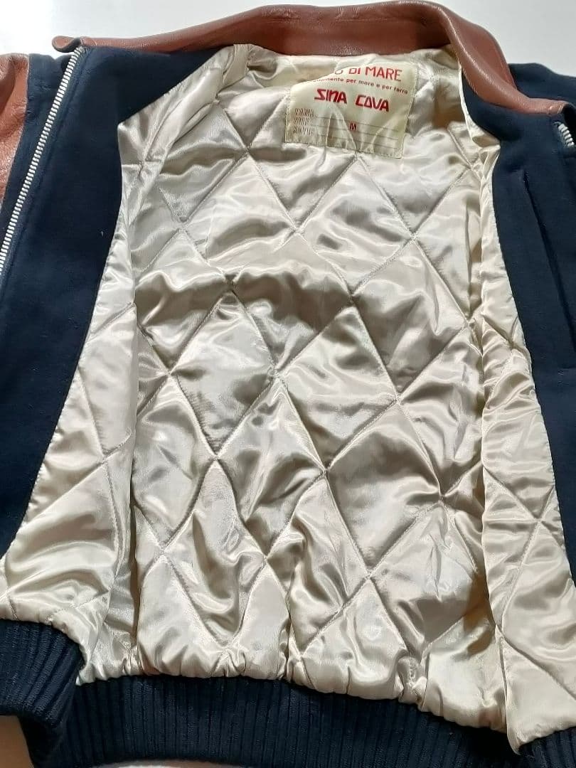 SINACOVA シナコバ ス タジャン 袖レザー ワッペンジャンパー 日本製