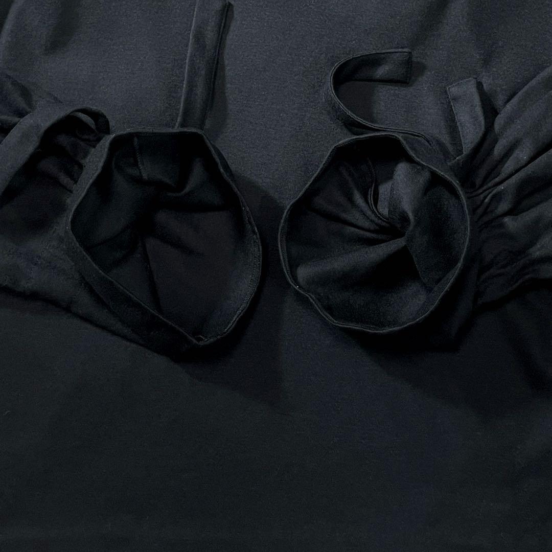 良品　ebure ウール　プルオーバー　V首　ブラウス　リボン　フレアスリーブ