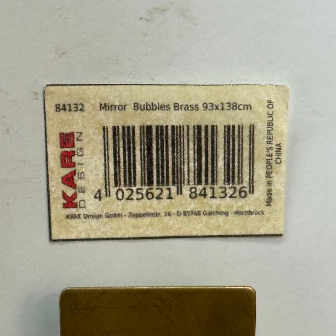 H112K29 KARE カレ バブルスブラスミラー 真鍮 ウォールミラー