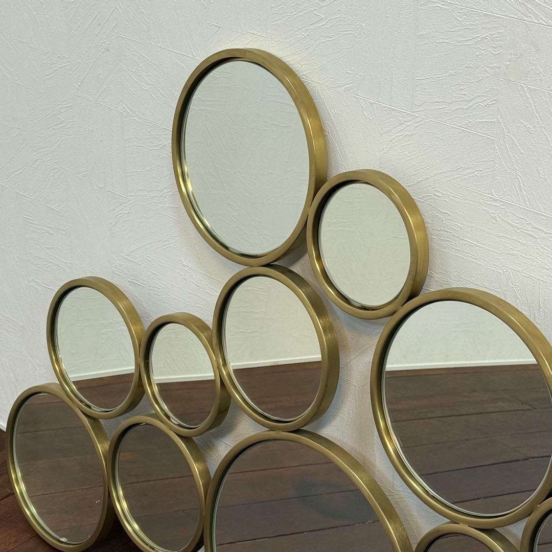 H112K29 KARE カレ バブルスブラスミラー 真鍮 ウォールミラー