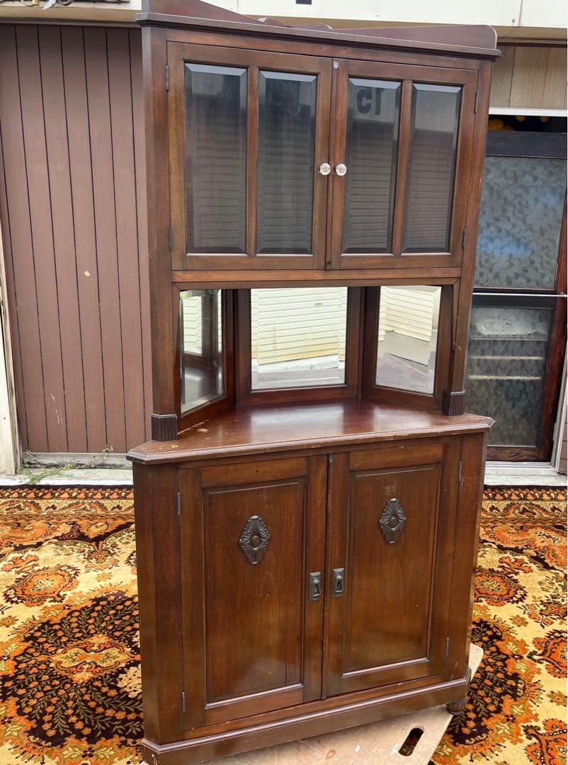 コーナーラック キャビネット アンティーク インテリア ビンテージ 昭和レトロ