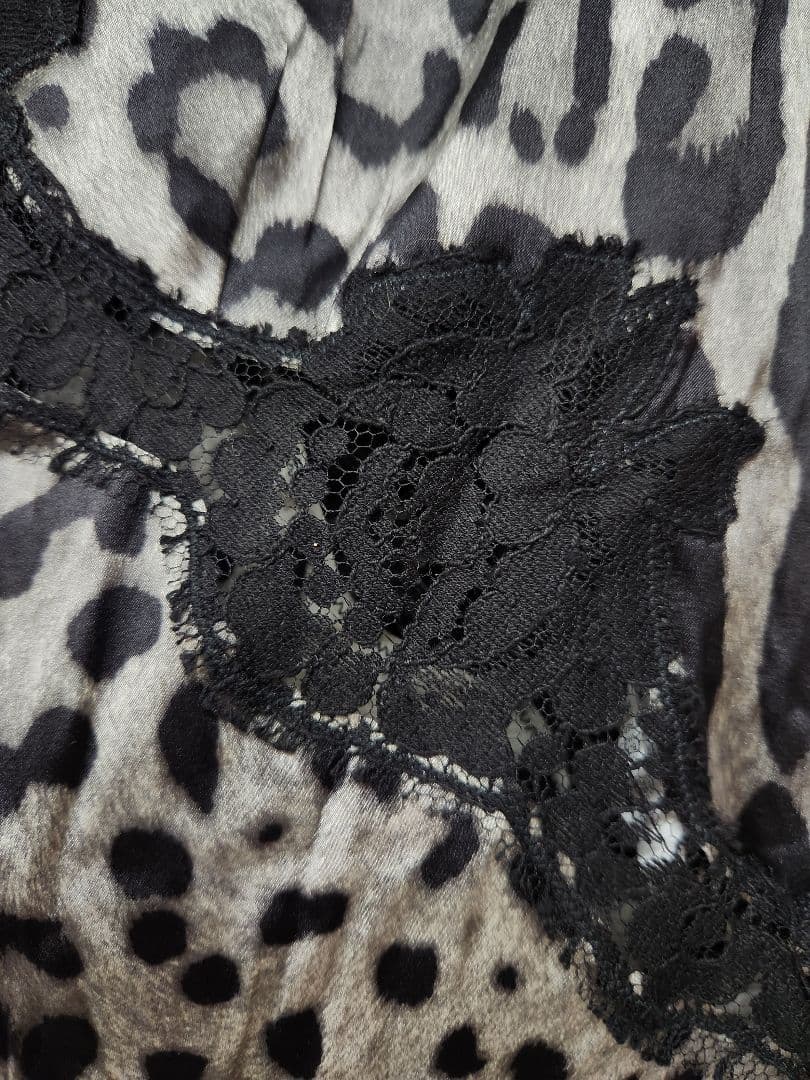 68408　DOLCE&GABBANA　レオパード　レース　キャミソール