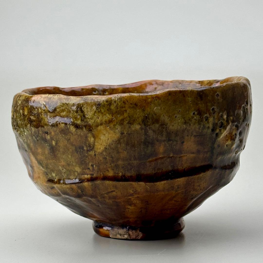 江戸時代 嵯峨焼 楽茶碗 嵐山 茶道具 共箱 骨董品　アンティーク